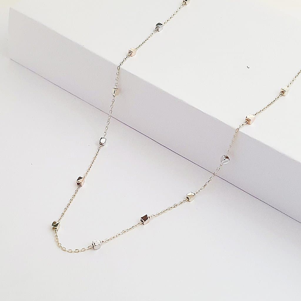 Bunte Minimal Würfel Halskette